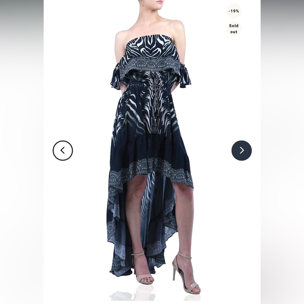 Asymmetrical Black and White Dress